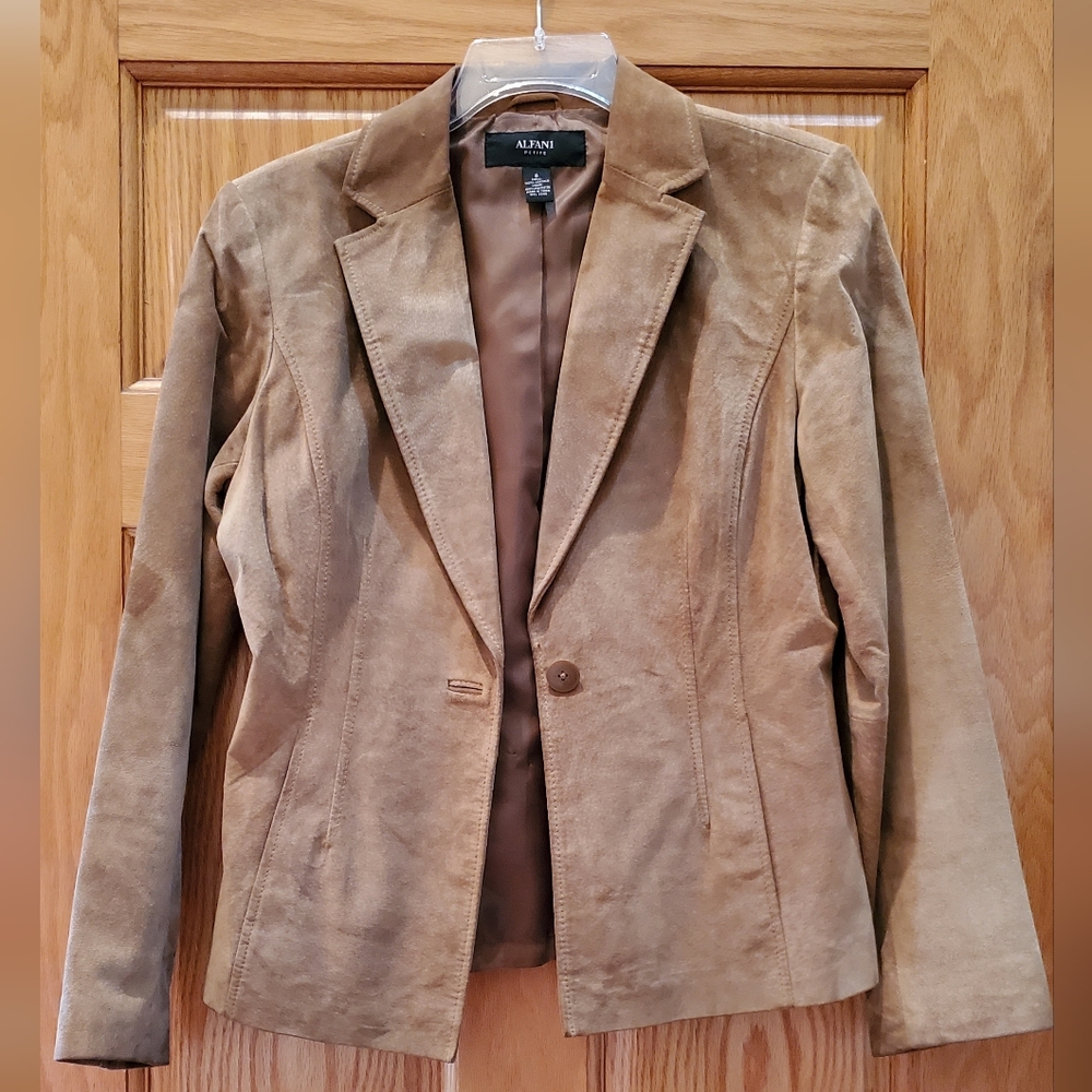Alfani Suede Leather Blazer